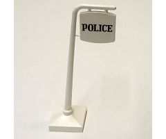 Road Sign Cantilever Curved with 'POLICE' Pattern