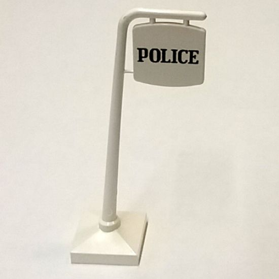 Road Sign Cantilever Curved with 'POLICE' Pattern