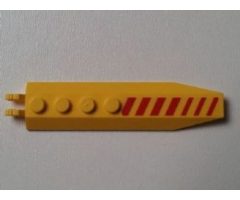 Hinge Plate 1 x 8 with Angled Side Extensions with Red Diagonal Stripes Pattern Model Left Side (Sticker) - Set 7712