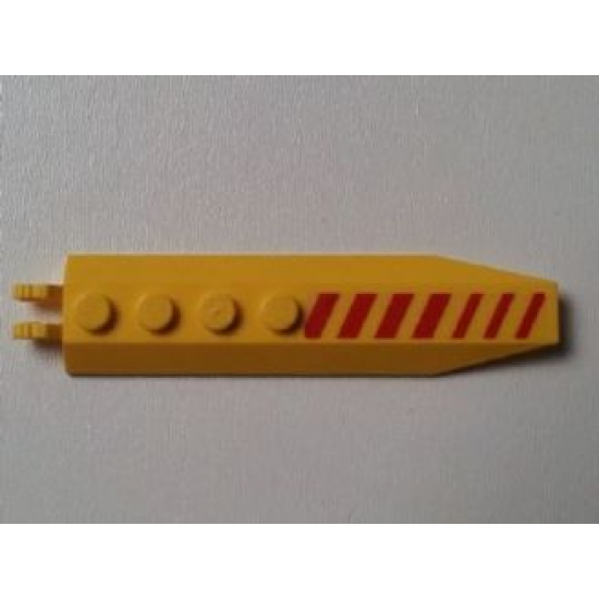 Hinge Plate 1 x 8 with Angled Side Extensions with Red Diagonal Stripes Pattern Model Left Side (Sticker) - Set 7712