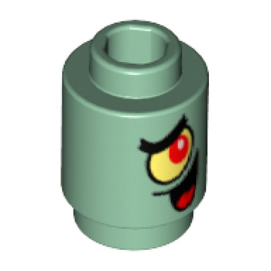 Brick, Round 1 x 1 with SpongeBob Plankton Character Pattern
