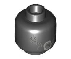 Minifigure, Head Alien with Light Bluish Gray Cheek Lines and Round Mouth Pattern (Dementor) - Hollow Stud