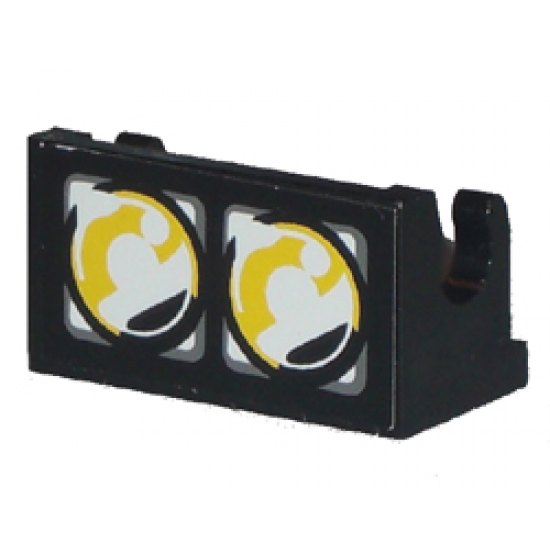 Hinge Brick 1 x 2 Base with Headlights Dual Pattern (Sticker) - Set 8286