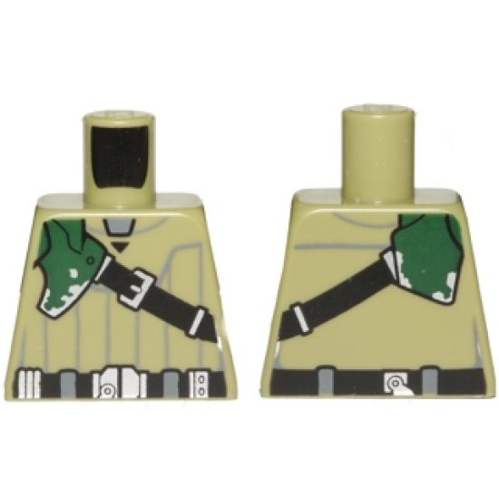 Torso SW Shirt with Diagonal Black Belt and Dark Green Pad Pattern (Kanan Jarrus)