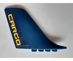 Duplo, Aircraft Airplane Large Tail 1 x 9 x 5 with Yellow 'CARGO' Pattern on Both Sides (Stickers) - Set 7843