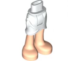 Mini Doll, Legs with Hips and Skirt Wrap, White Layer, Light Nougat Legs and Feet Pattern