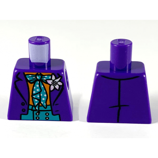 Torso Batman Suit with Flower, Orange Shirt, Dark Turquoise Vest and Tie with White Dots Pattern (Joker)