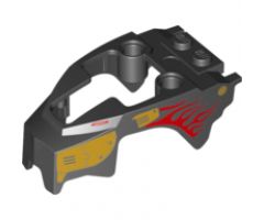 Riding Cycle Flywheel Fairing Lion Shape with Gold Armor and Red Flames Pattern (70140)