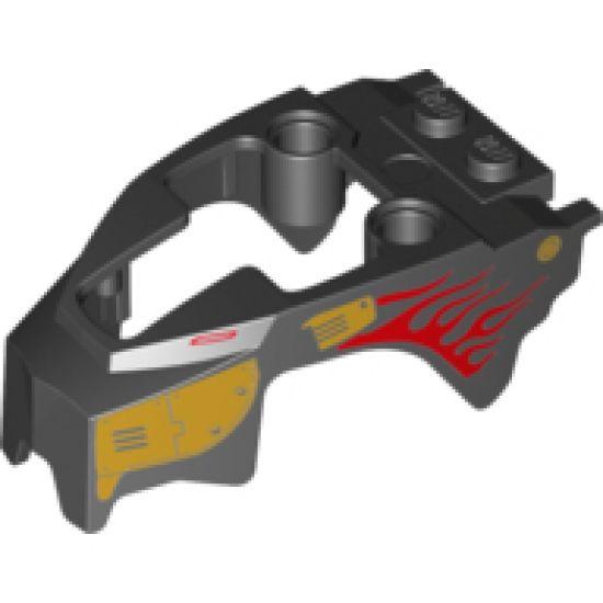 Riding Cycle Flywheel Fairing Lion Shape with Gold Armor and Red Flames Pattern (70140)