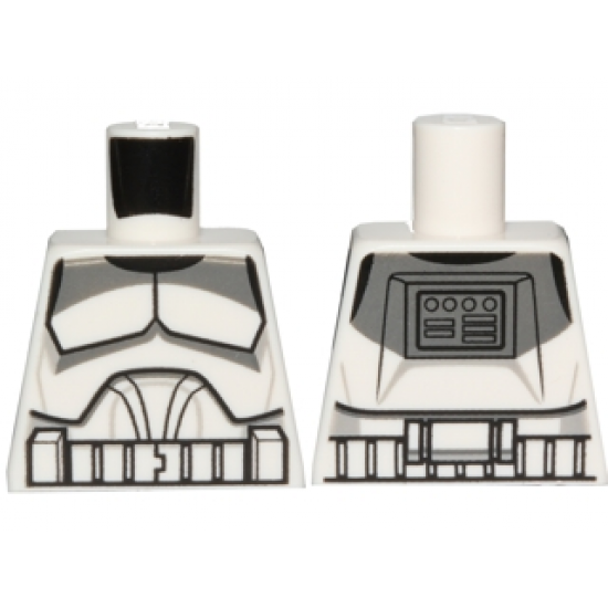 Torso SW Armor Clone Trooper with Dark Bluish Gray Markings Pattern