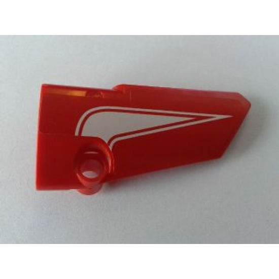 Technic, Panel Fairing # 4 Small Smooth Long, Side B with White Curved Arrow Pattern (Sticker) - Set 8258