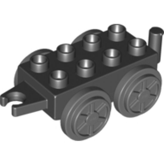 Duplo, Train Base 2 x 4 with Dark Bluish Gray Wheels
