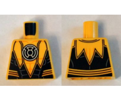 Torso Suit Serrated with Muscles Outline and White Sinestro Logo Pattern