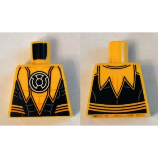 Torso Suit Serrated with Muscles Outline and White Sinestro Logo Pattern