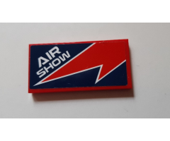 Tile 2 x 4 with Red Lightning and 'AIR SHOW' Pattern (Sticker) - Set 60177