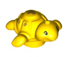 Turtle Baby, Friends with Black Eyes and Gold Hearts Pattern