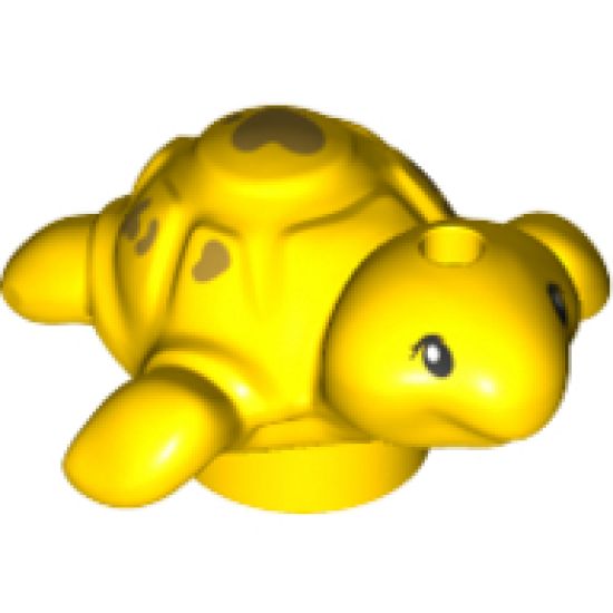 Turtle Baby, Friends with Black Eyes and Gold Hearts Pattern