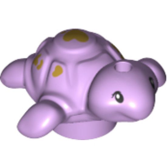 Turtle Baby, Friends with Black Eyes and Gold Hearts Pattern
