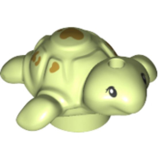 Turtle Baby, Friends with Black Eyes and Gold Hearts Pattern