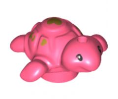 Turtle Baby, Friends with Black Eyes and Gold Hearts Pattern