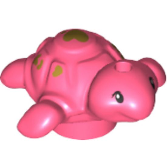 Turtle Baby, Friends with Black Eyes and Gold Hearts Pattern