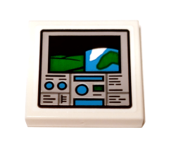 Tile 2 x 2 with Computer Monitor with Landscape Display Pattern (Sticker) - Set 75936