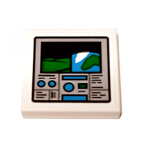 Tile 2 x 2 with Computer Monitor with Landscape Display Pattern (Sticker) - Set 75936