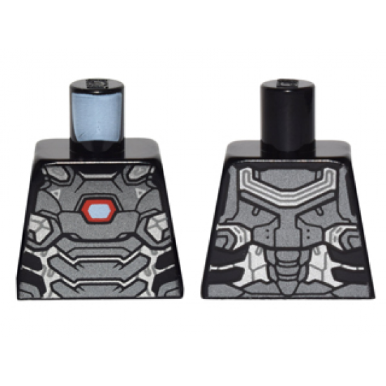 Torso Pearl Dark Gray and Silver Armor Plates with White and Red Reactor Pattern