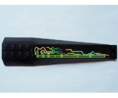 Wedge 16 x 4 Triple Curved with Holographic Circuitry Pattern Left (Sticker) - Set 7646