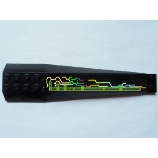 Wedge 16 x 4 Triple Curved with Holographic Circuitry Pattern Left (Sticker) - Set 7646