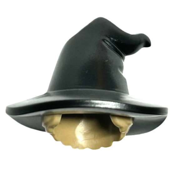 Minifigure, Hair Combo, Hair with Hat, Short with Black Floppy Witch Hat Pattern