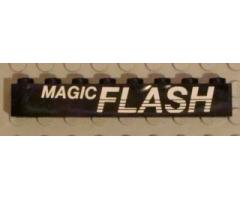 Brick 1 x 8 with White 'MAGIC FLASH' Pattern (Sticker) - Set 5581