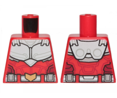 Torso Armor White with Black Muscles Outline and White Belt with Gold Buckle Pattern