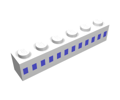 Brick 1 x 6 with Ferry Squares Light Blue in 1 Line At Middle Pattern