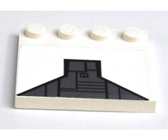 Tile, Modified 4 x 4 with Studs on Edge with Black Lines and Gray Pattern (Sticker) - Set 7676