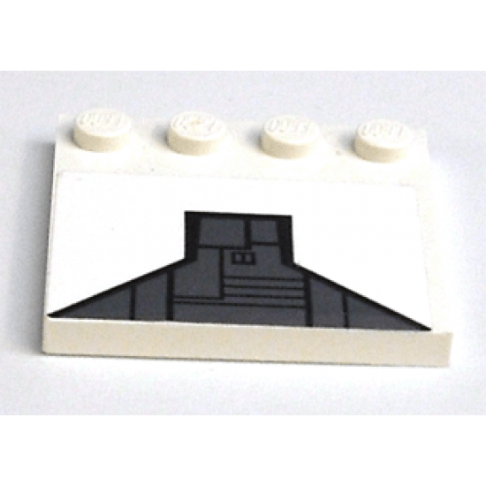 Tile, Modified 4 x 4 with Studs on Edge with Black Lines and Gray Pattern (Sticker) - Set 7676