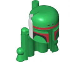 Minifigure, Headgear Helmet SW Rocket Pack with Boba Fett Colors Pattern, Dark Brown Highlights