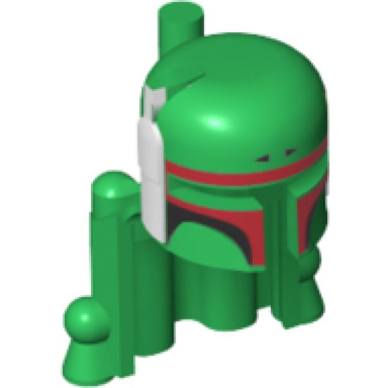 Minifigure, Headgear Helmet SW Rocket Pack with Boba Fett Colors Pattern, Dark Brown Highlights