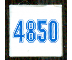 Tile 2 x 2 with Blue '4850' Pattern (Sticker) - Set 4850