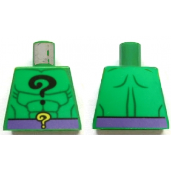 Torso Batman Black Question Mark on Chest and Yellow Question Mark on Dark Purple Belt Pattern