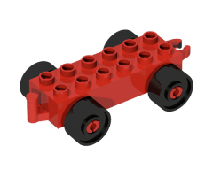 Duplo, Vehicle Car Base 2 x 6 with Black Wheels and Open Hitch End