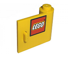 Door 1 x 3 x 2 Right with LEGO Logo with Black Border Pattern (Sticker) - Set 10156