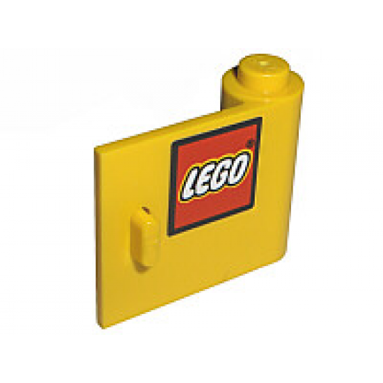 Door 1 x 3 x 2 Right with LEGO Logo with Black Border Pattern (Sticker) - Set 10156