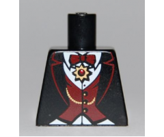 Torso Suit with Dark Red Vest and Bow Tie, Gold Chain and Medallion Pattern (Vampire)