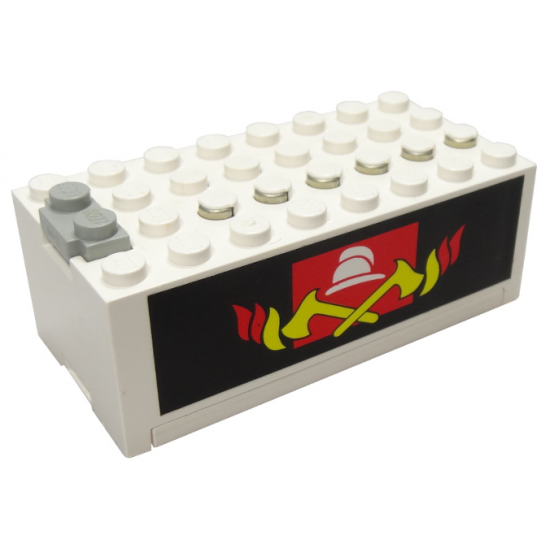 Electric, Battery Box 9V Small with Fire Pattern on Both Sides (Stickers) - Set 6480