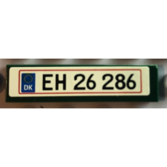 Tile 1 x 4 with 'EH 26 286' License Plate on White Background Pattern (Sticker) - Set 10242