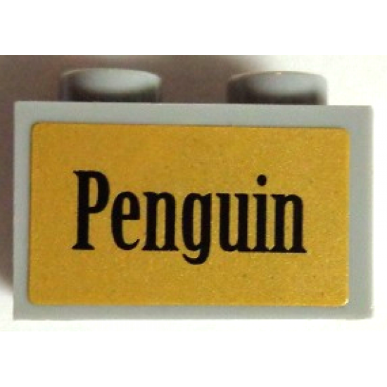 Technic, Brick 1 x 2 with Axle Hole with 'Penguin' Pattern (Sticker) - Set 7785