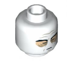Minifigure, Head Pink Closed Sunken Eyes, Wrinkles, Scar and Two Large Scars on Back Pattern (SW Darth Vader) - Hollow Stud