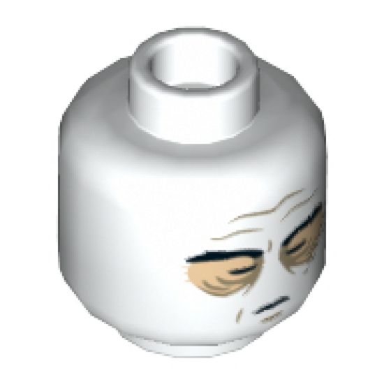 Minifigure, Head Pink Closed Sunken Eyes, Wrinkles, Scar and Two Large Scars on Back Pattern (SW Darth Vader) - Hollow Stud