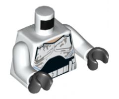 Torso SW Armor Captain Rex, Dirt Stains Pattern (Rebels) / White Arms / Black Hands